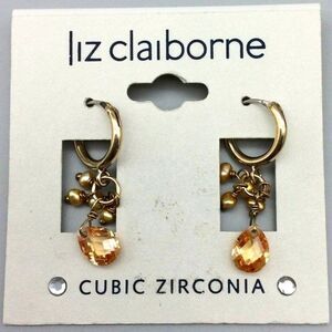 Liz Claiborne CZ & Freshwater Pearl Earrings
